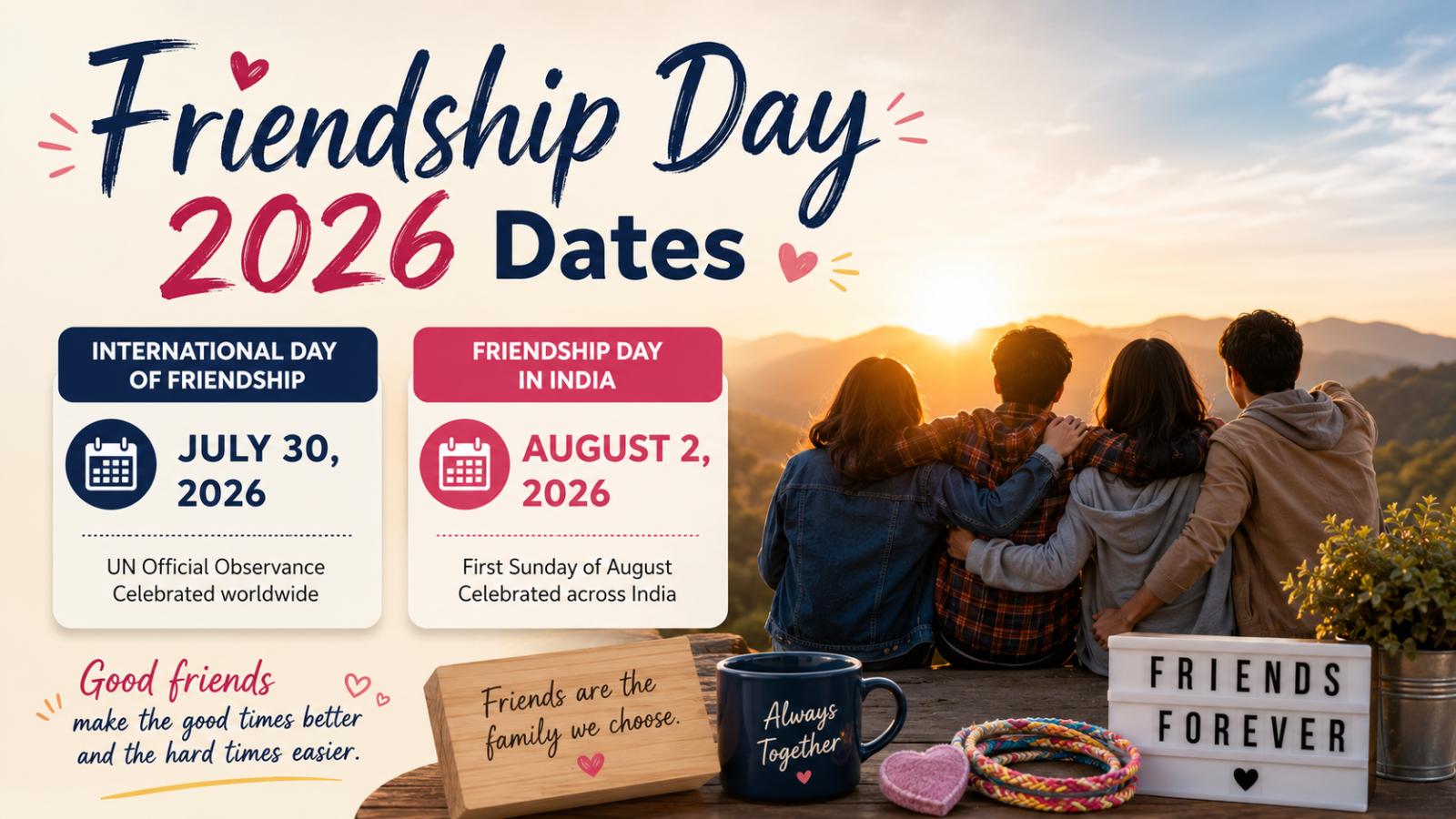 Friendship Day 2026 Date: July 30 or August 2