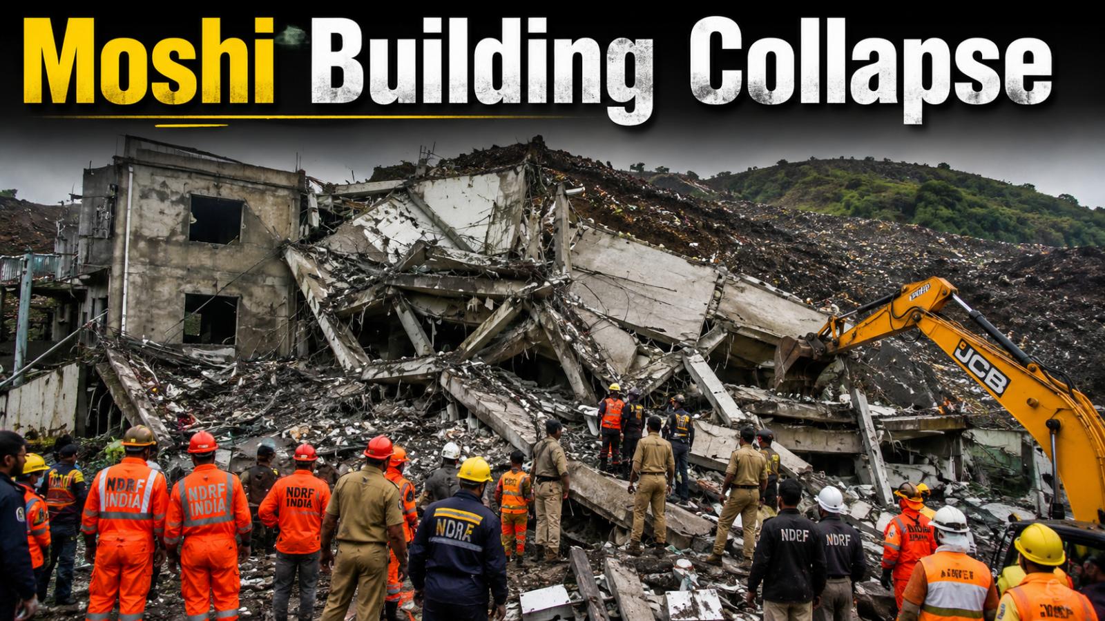 Moshi Building Collapse: 15 Feared Trapped At PCMC Waste Plant Site