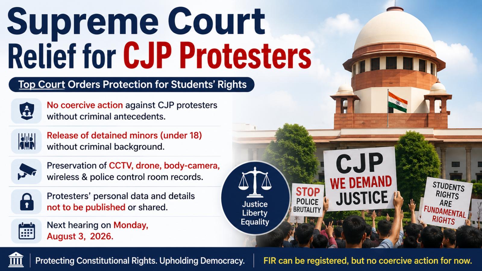 Supreme Court CJP Protest Order: Relief for Students