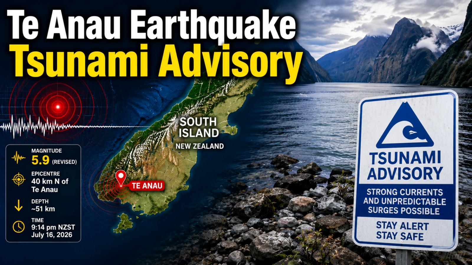 Te Anau Earthquake: Tsunami Warning Downgraded to Advisory