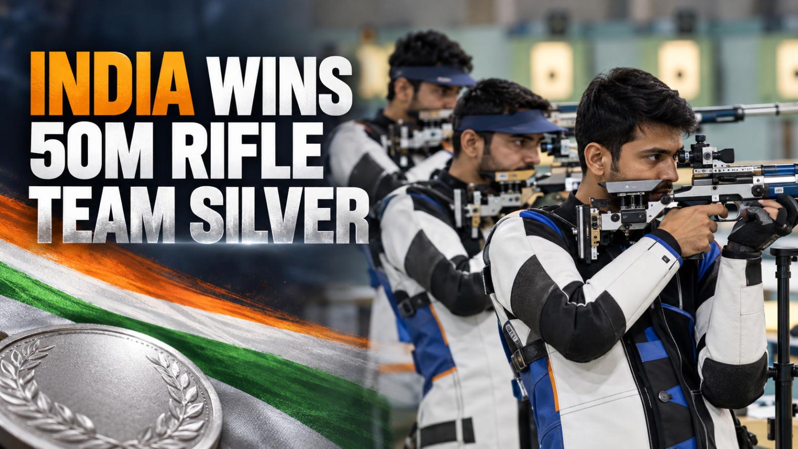India Wins 50m Rifle 3P Team Silver at Asian Games 2026