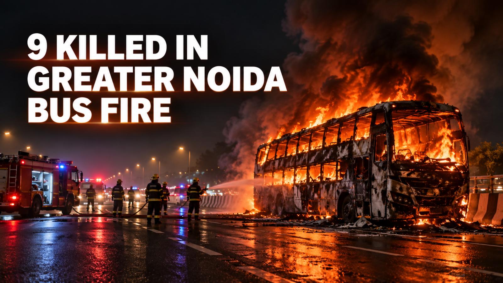 9 Killed in Greater Noida Bus Fire; Driver Detained