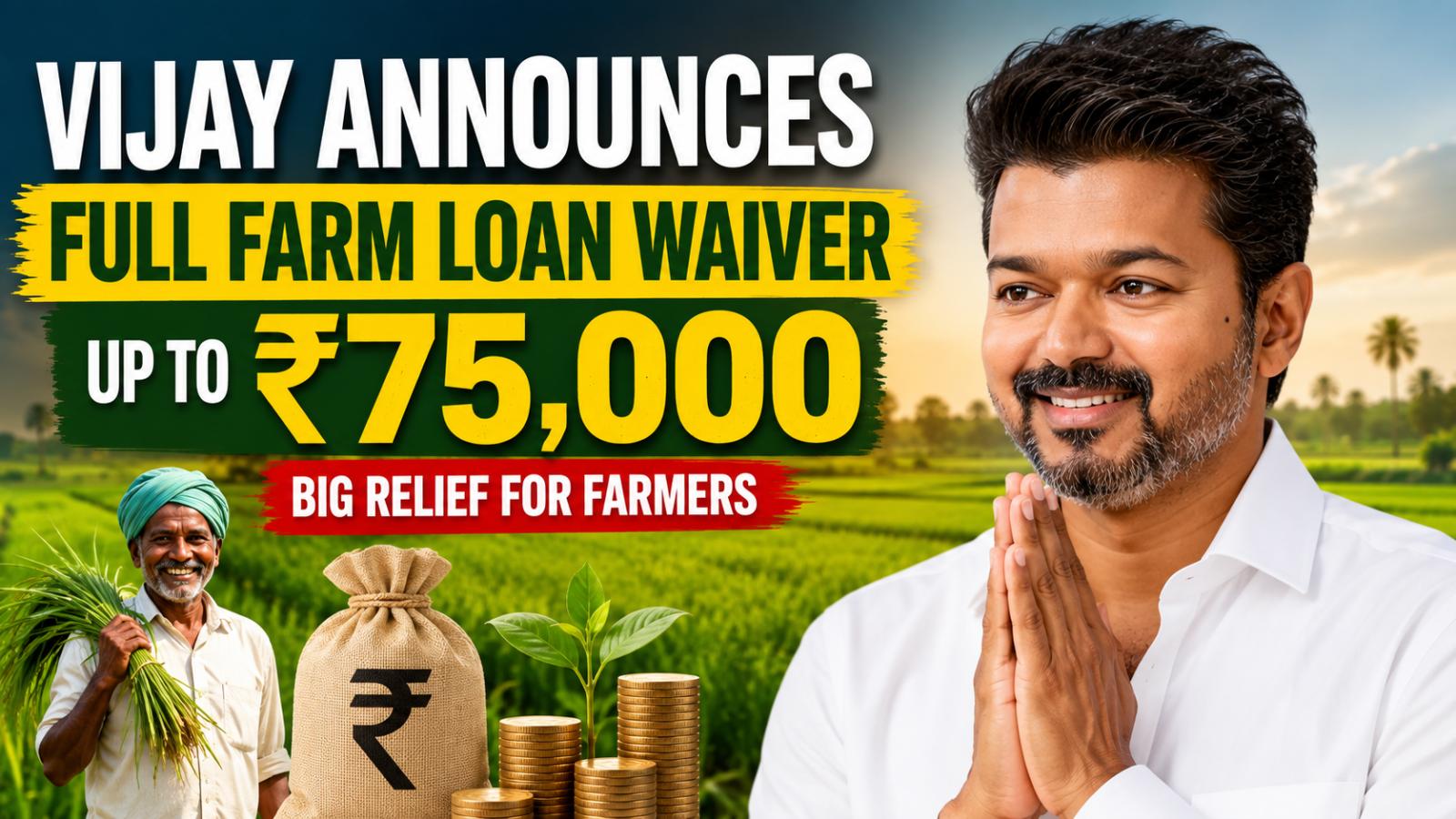 Vijay Announces Full Farm Loan Waiver Up to Rs 75,000 in Tamil Nadu