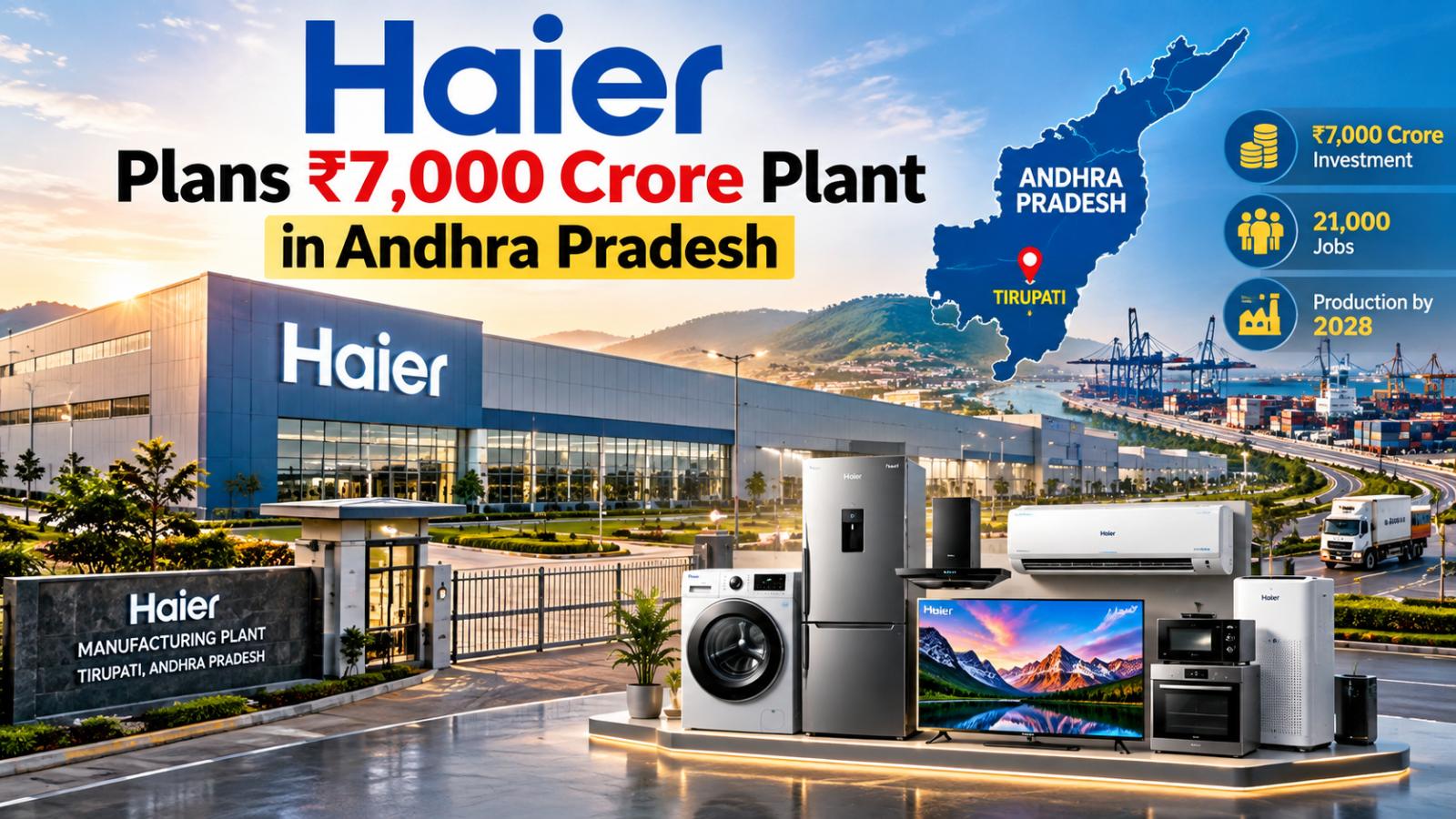 Haier to Set Up ₹7,000 Crore Manufacturing Plant in Andhra Pradesh