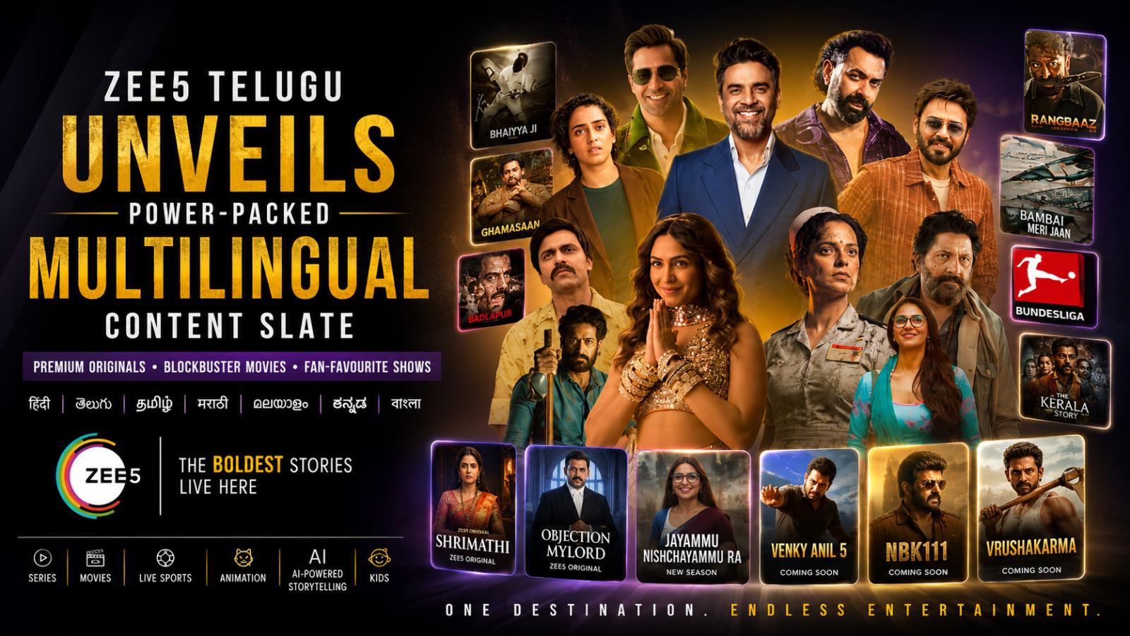 ZEE5 Telugu Unveils Power-Packed Multilingual Content Slate