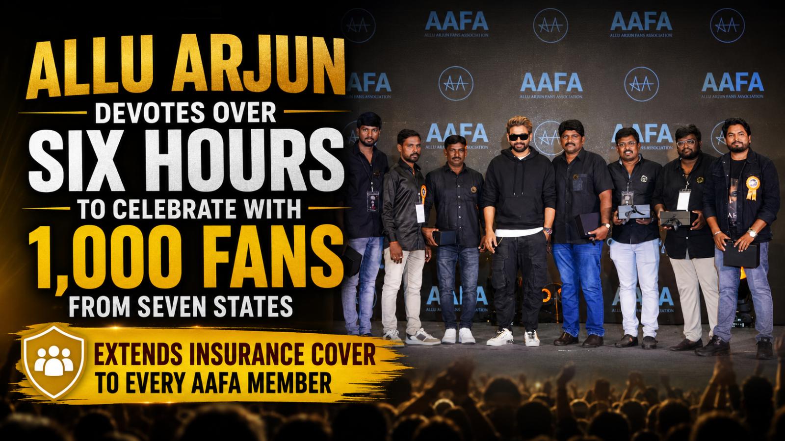 Allu Arjun Spends Six Hours Celebrating With 1,000 Fans