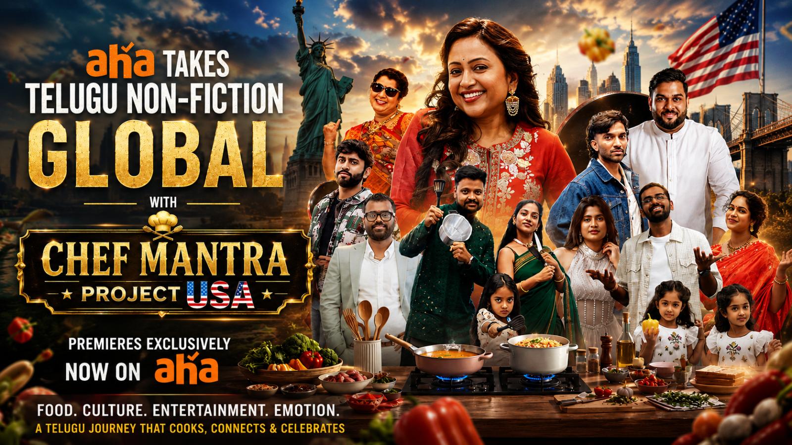 Chef Mantra Project USA: Suma Hosts aha’s Telugu Reality Show