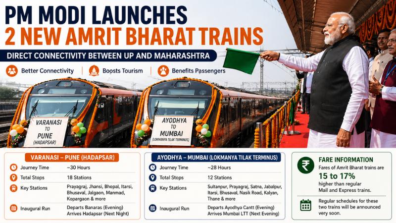 PM Narendra Modi Launches Amrit Bharat Express Between UP And Maharashtra