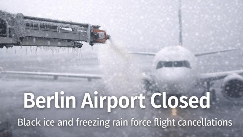 Berlin airport shut due to black ice, flights canceled amid severe winter weather