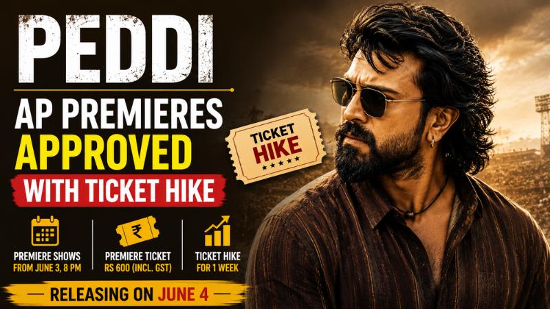 Ram Charan’s Peddi Gets AP Premiere Shows With Ticket Hike