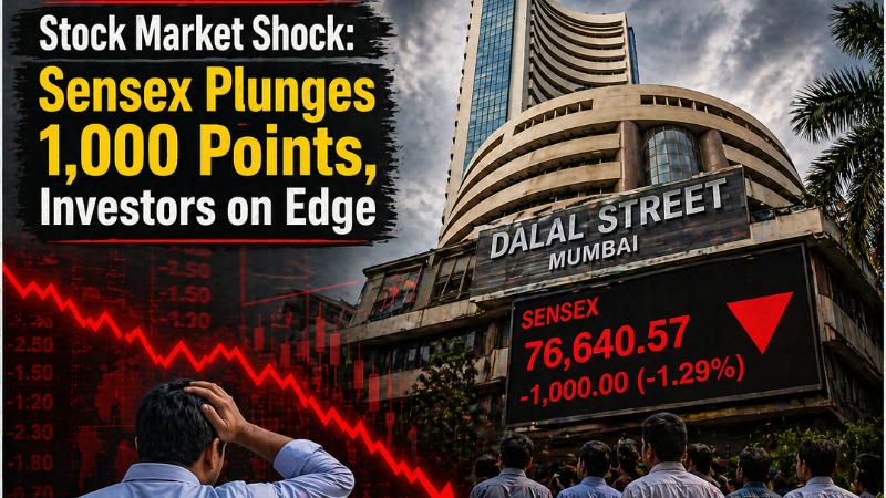 Stock Market Shock: Sensex Plunges 1,000 Points, Investors on Edge