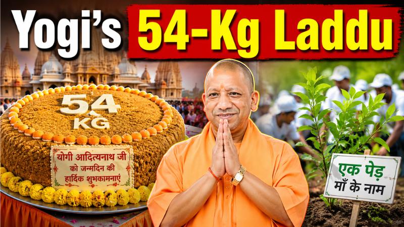 Yogi Adityanath Birthday: 54-Kg Laddu Cake And Plantation Drive Mark Celebrations