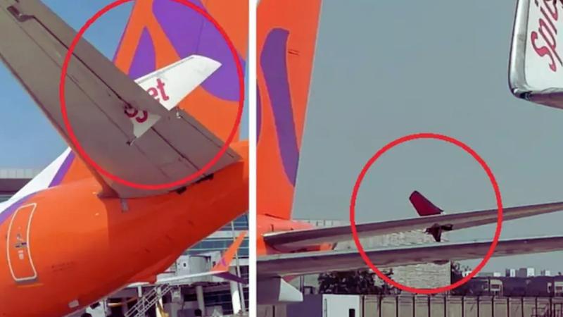 SpiceJet Plane Hits Akasa Aircraft Wing During Taxiing at Delhi Airport