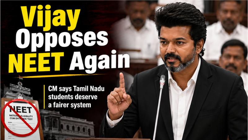 CM Vijay Opposes NEET Again Over Tamil Nadu Student Concerns