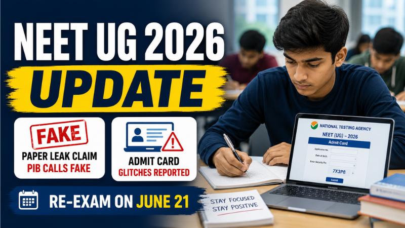 NEET UG 2026 Re-Exam Update: Fake Leak Claim, Admit Card Glitches Worry Students
