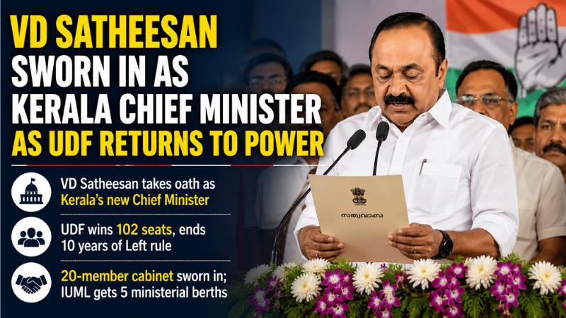 VD Satheesan Sworn In As Kerala Chief Minister As UDF Returns To Power