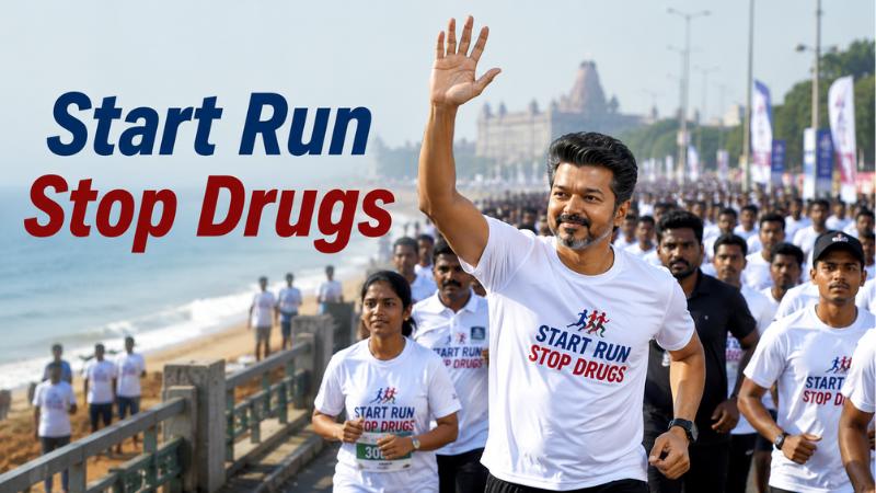 CM Vijay Joins Start Run Stop Drugs Event In Chennai