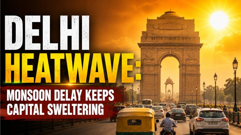 Delhi heatwave continues as delayed monsoon keeps city hot and humid