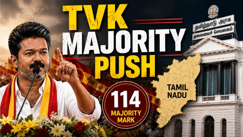 Vijay’s TVK Eyes Standalone Majority As Tamil Nadu Bypolls Loom