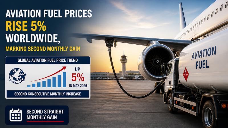 Aviation Fuel Prices Rise 5% Worldwide, Marking Second Monthly Gain
