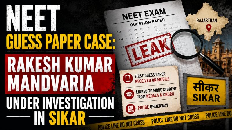NEET Guess Paper Case Rakesh Kumar Mandvaria Under Investigation in Sikar