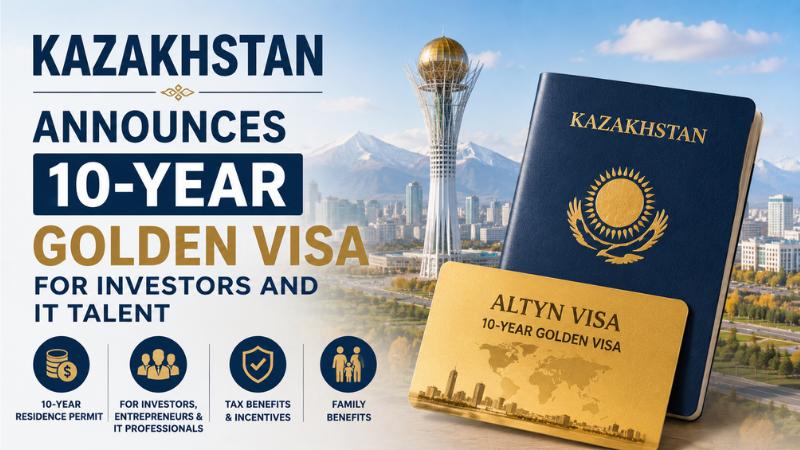 Kazakhstan Announces 10-Year Golden Visa For Investors And IT Talent