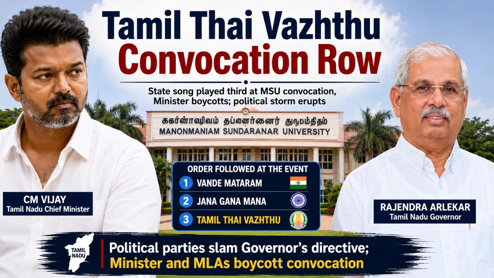 Tamil Thai Vazhthu MSU Convocation Row: Minister Boycotts Event