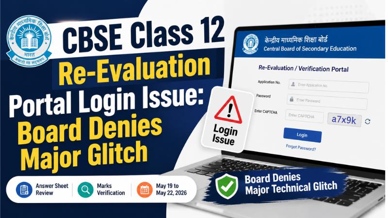 CBSE Class 12 Re-Evaluation Portal Login Issue Board Denies Major Glitch