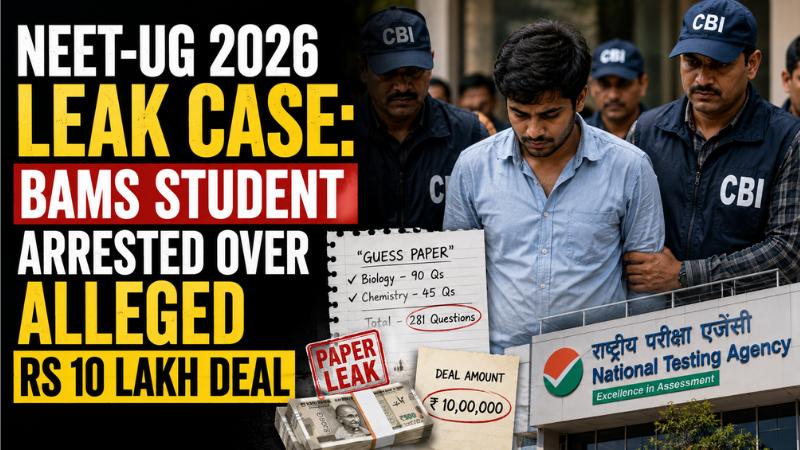 NEET-UG 2026 Leak Case BAMS Student Arrested Over Alleged Rs 10 Lakh Deal
