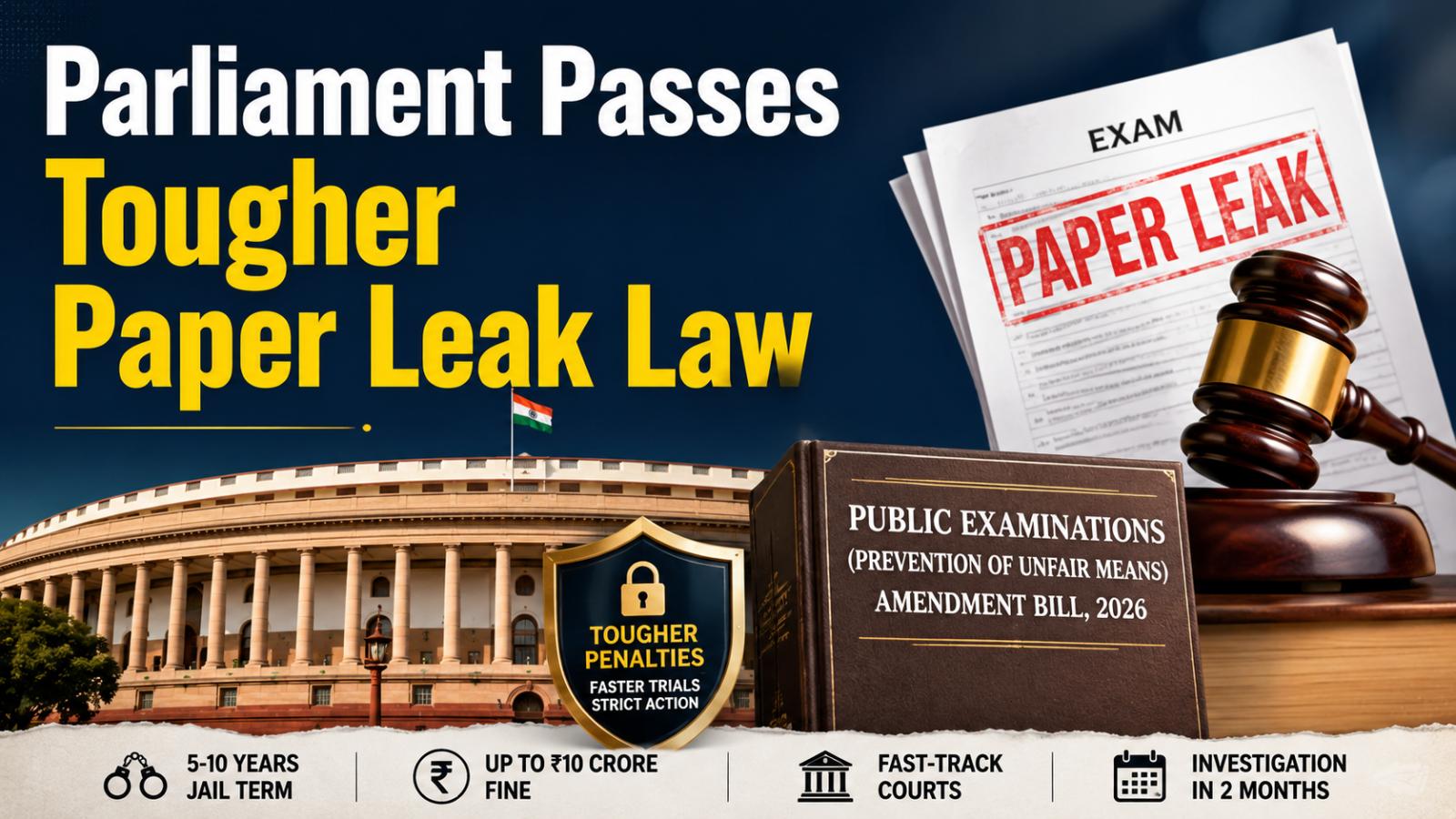 Rajya Sabha Anti-Paper Leak Bill 2026: Penalties Explained