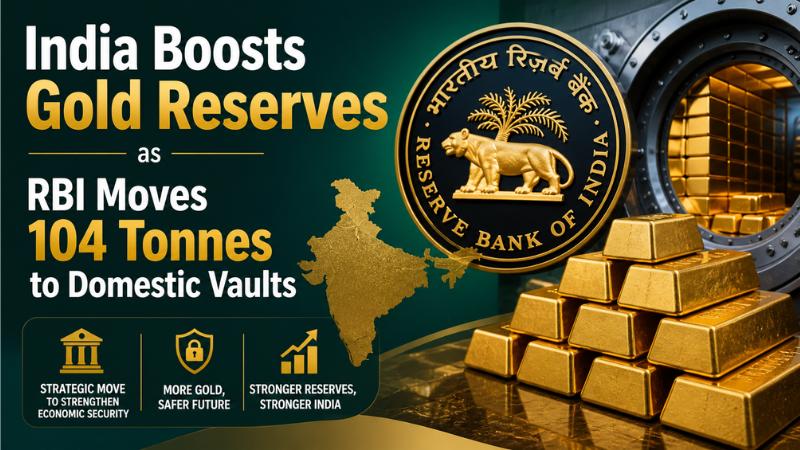 India Boosts Gold Reserves as RBI Moves 104 Tonnes to Domestic Vaults