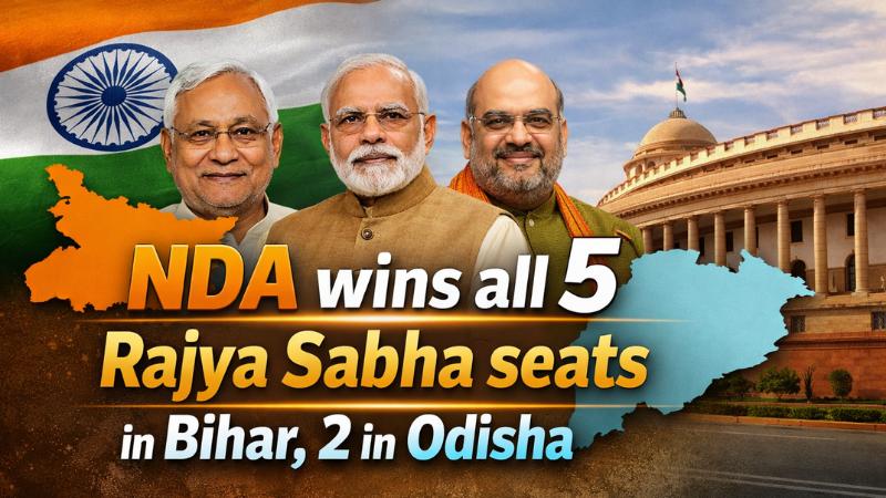 NDA Wins 5 Rajya Sabha Seats in Bihar, 2 in Odisha; Congress Protests