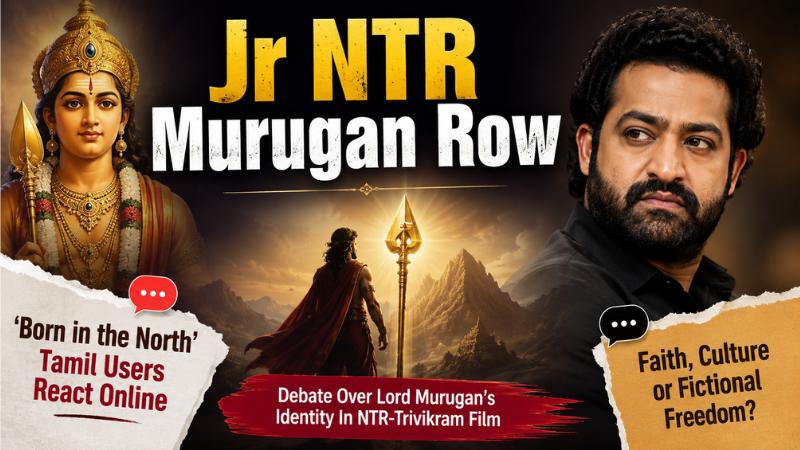 Jr NTR Trivikram Film Sparks Lord Murugan Row Over Born In The North Line