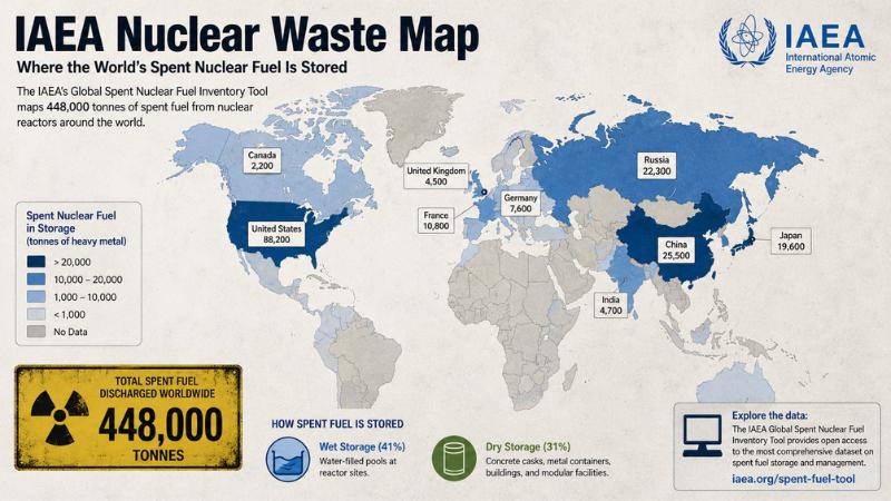 IAEA Map Shows Where World’s Nuclear Waste Is Stored