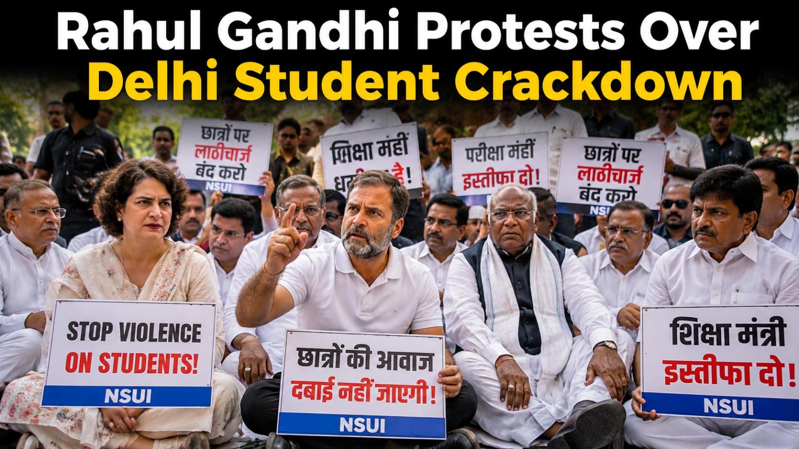 Congress Protest Over Delhi Student Crackdown Reaches PM Residence