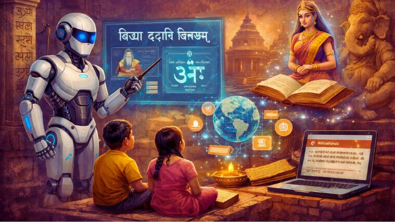 Can Robots Teach Sanskrit? Exploring AI and Language Preservation