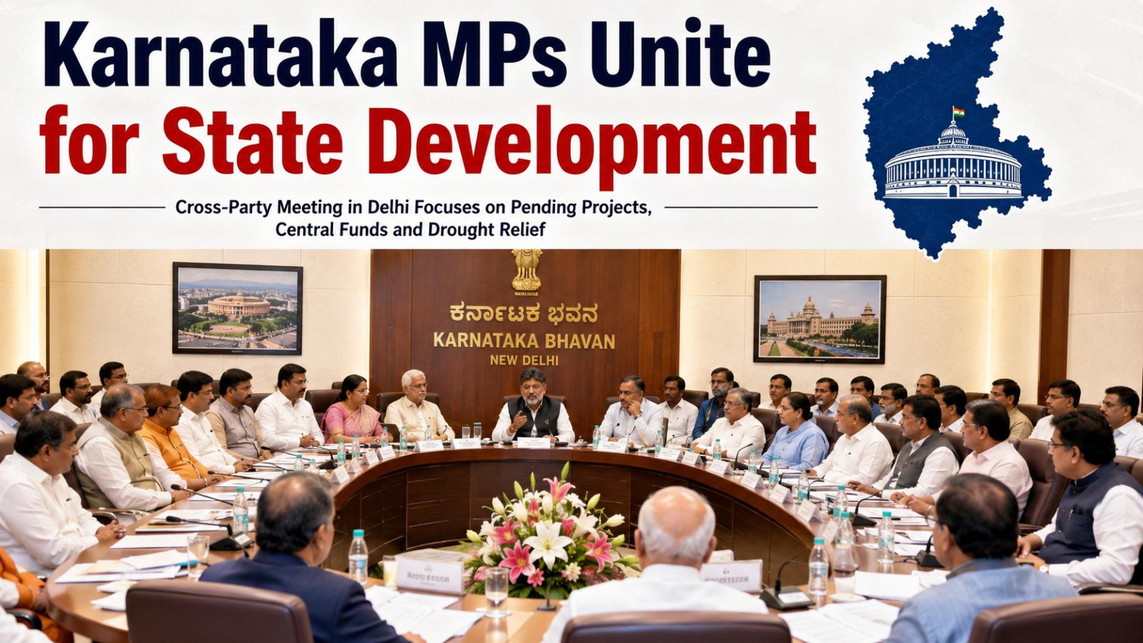 Karnataka MPs Delhi Meeting Focuses on Funds and Drought Relief