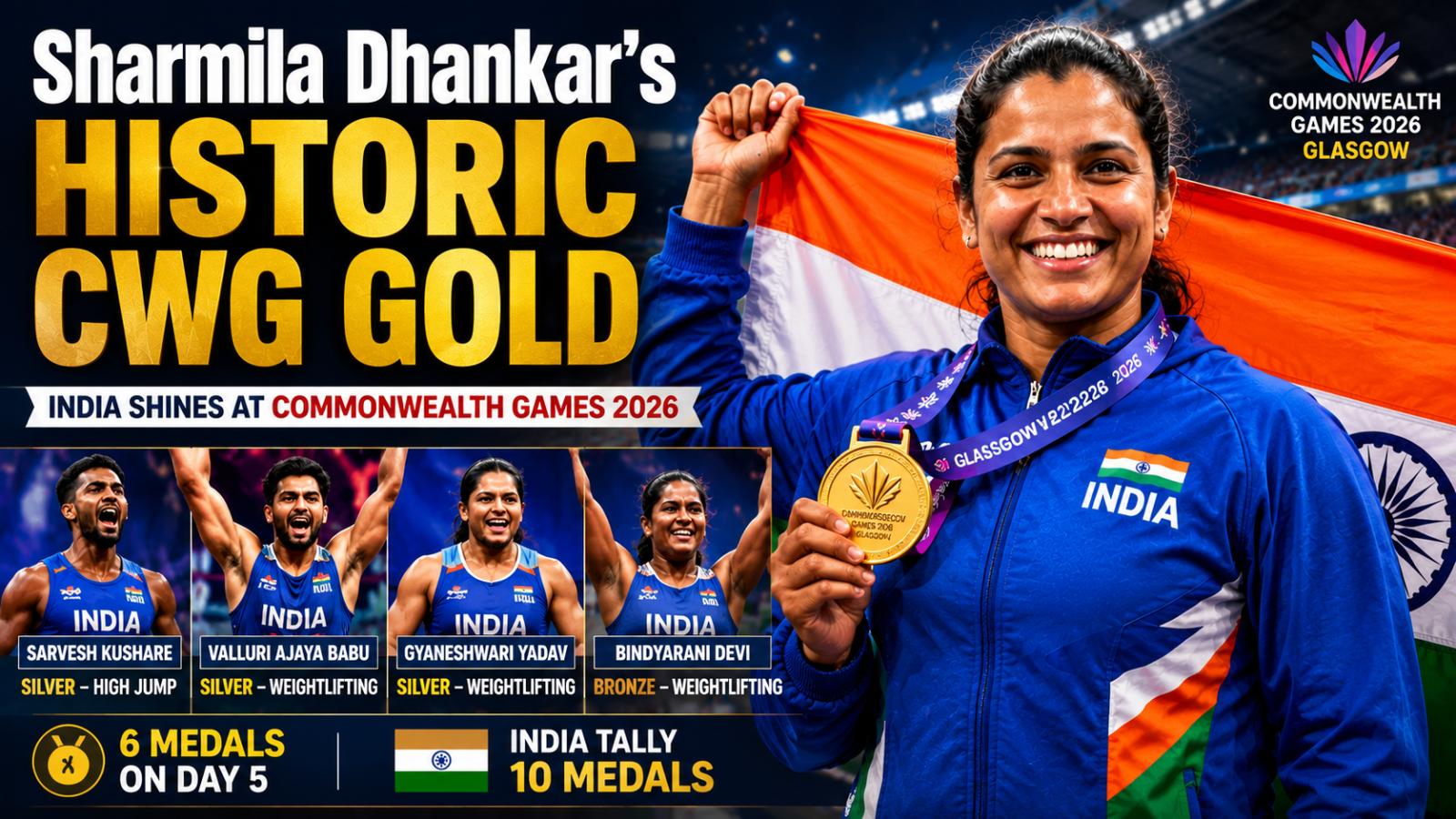 Sharmila Dhankar CWG Gold and India Day 6 Updates