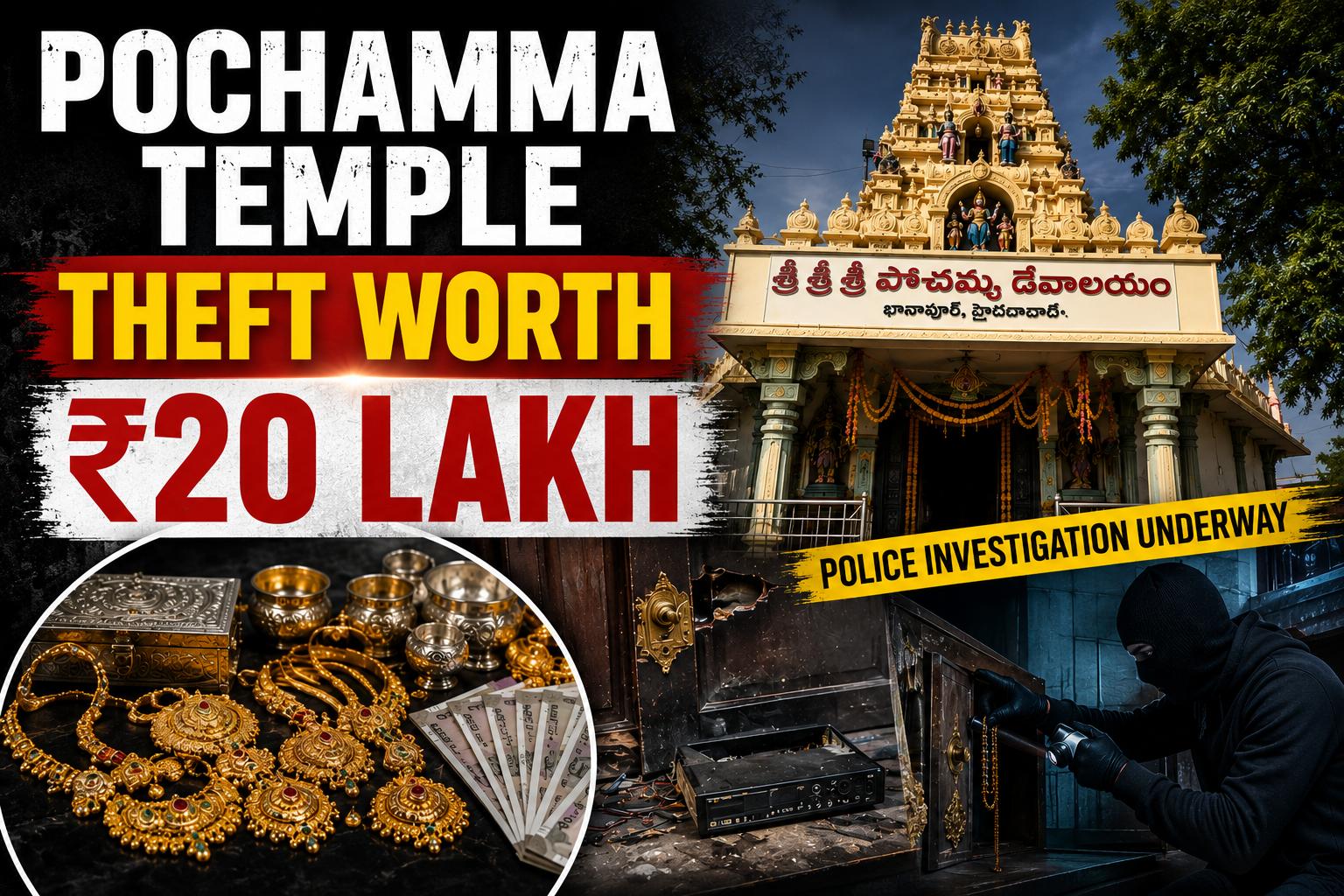 Khanapur Pochamma Temple Theft: ₹20 Lakh Stolen
