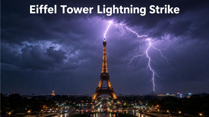 Why Eiffel Tower Suffers No Damage After Lightning Strike During Paris Storm