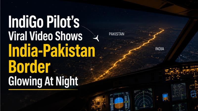 IndiGo Pilot Shares Rare Night View Of India-Pakistan Border From Flight