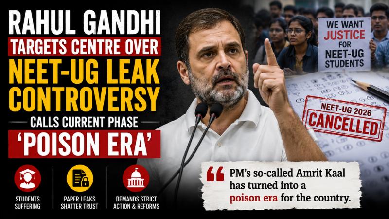 Rahul Gandhi Targets Centre Over NEET-UG Leak Controversy, Calls Current Phase Poison Era