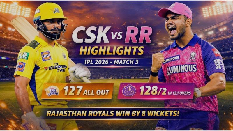 IPL 2026: RR Secure Thrilling Eight-Wicket Victory Over CSK, Led by Archer, Jadeja, and Suryavanshi