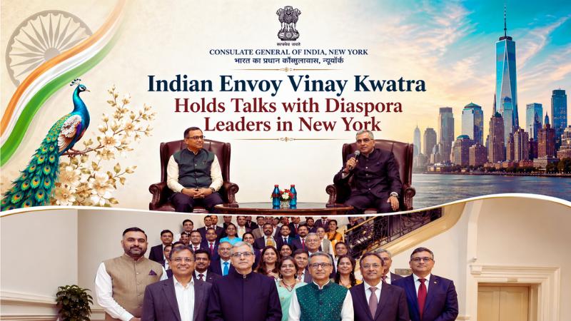 Indian Envoy Vinay Kwatra Holds Talks with Diaspora Leaders in New York