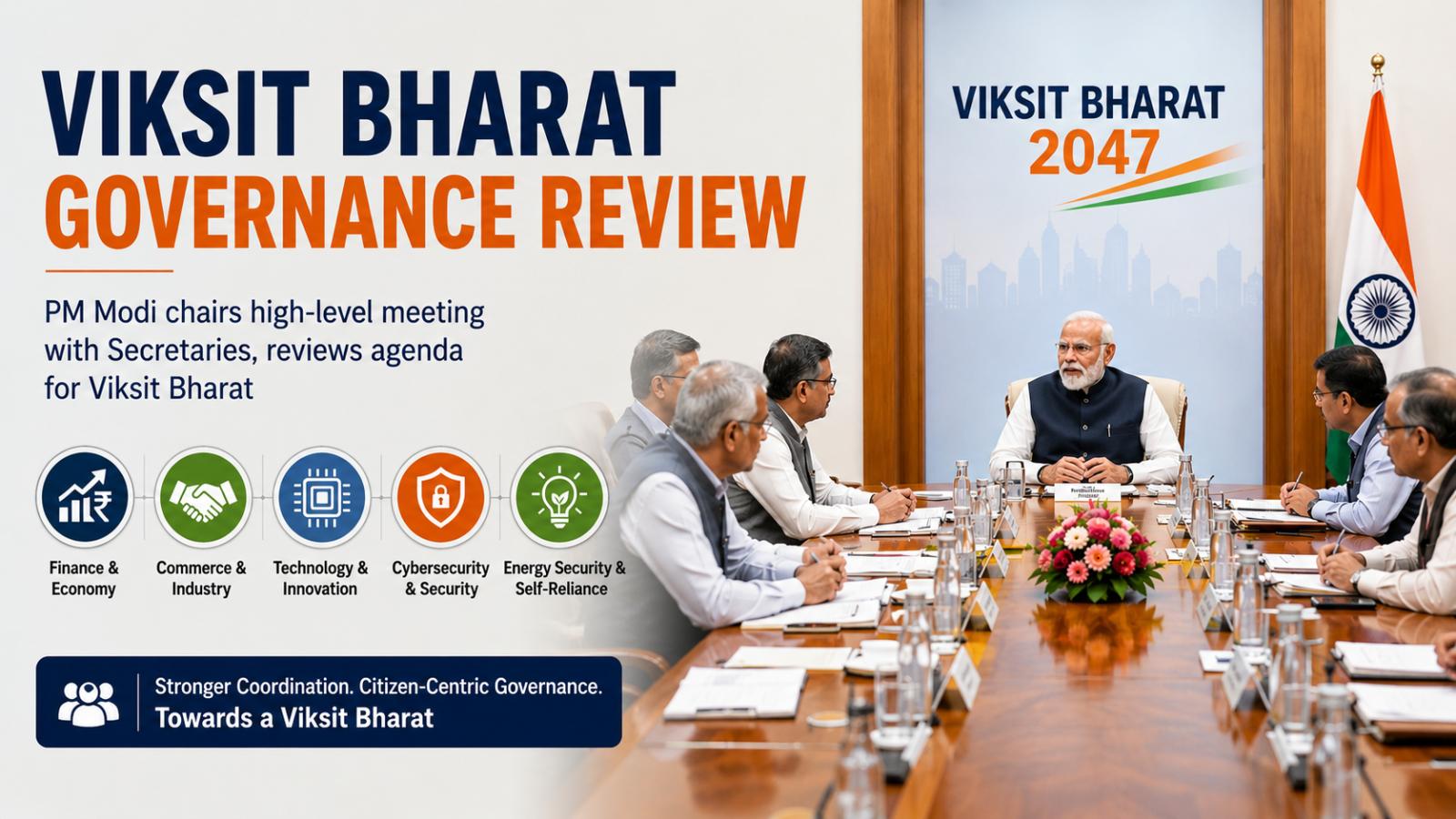 PM Modi Viksit Bharat Secretaries Meeting Focuses on Reforms