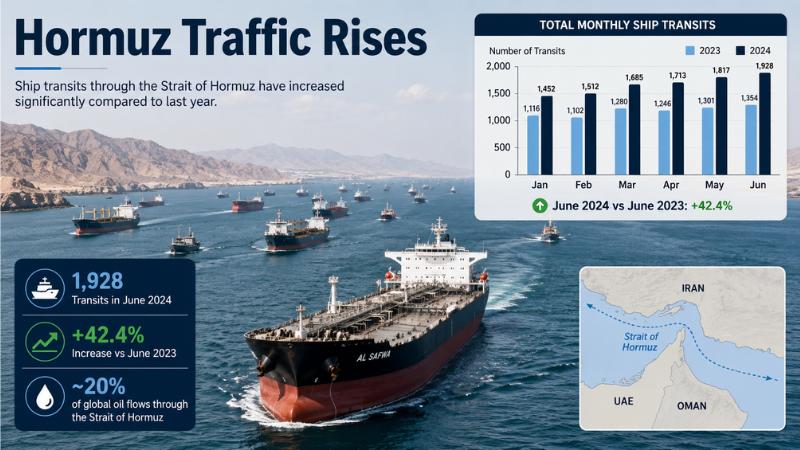 Strait of Hormuz 25 Ships Cross in One Day
