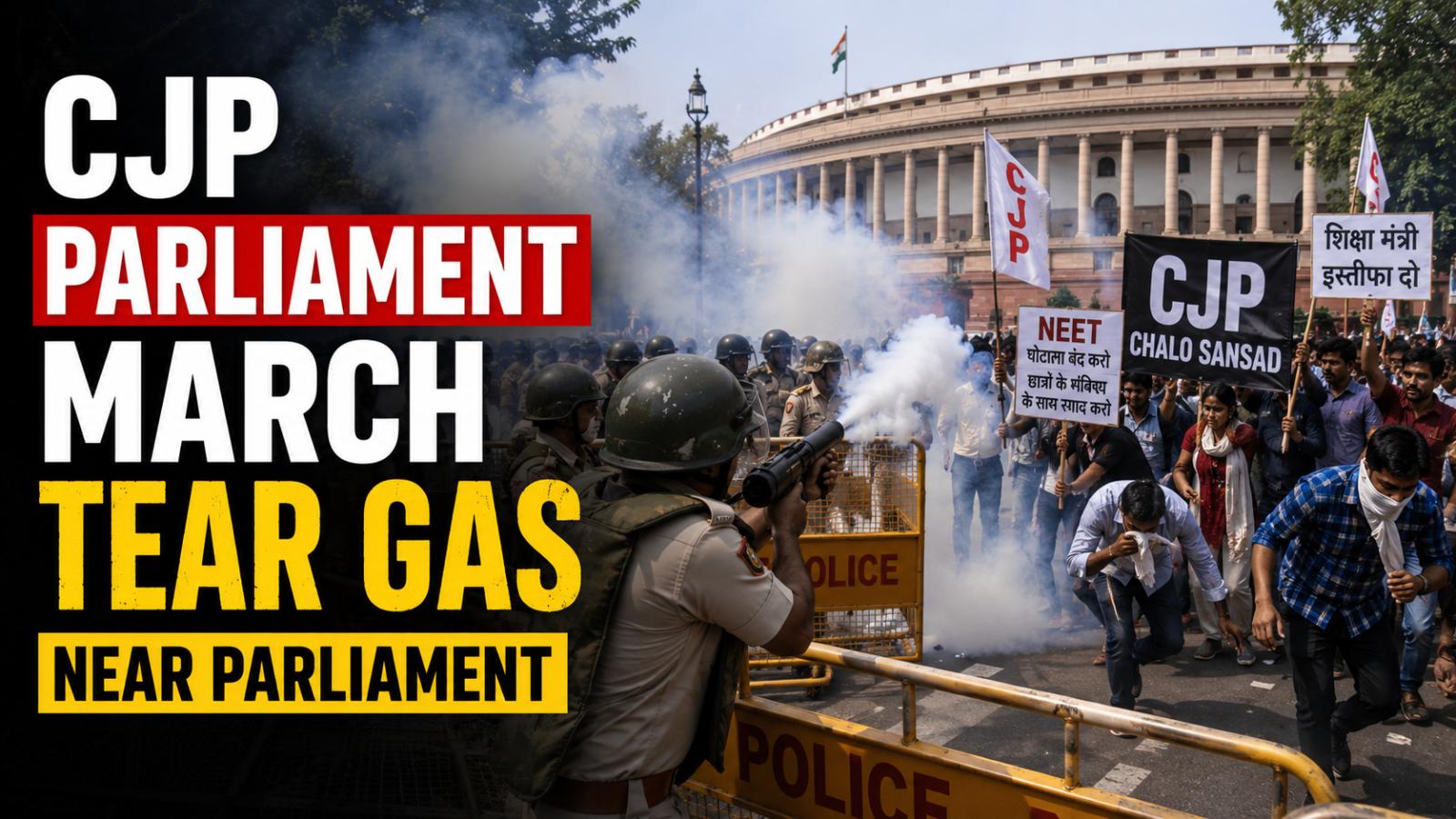 CJP Parliament March Tear Gas Fired Near Parliament