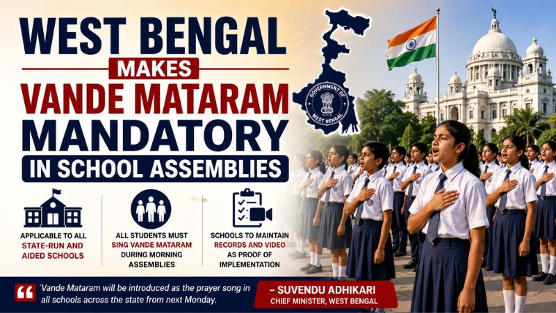West Bengal Makes Vande Mataram Mandatory In School Assemblies