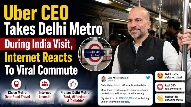 Uber CEO Takes Delhi Metro During India Visit, Internet Reacts To Viral Commute