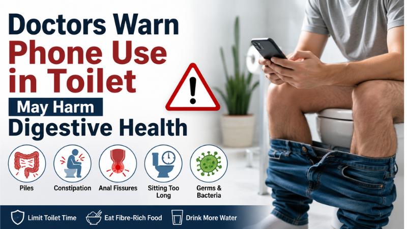 Doctors Warn Phone Use in Toilet May Harm Digestive Health